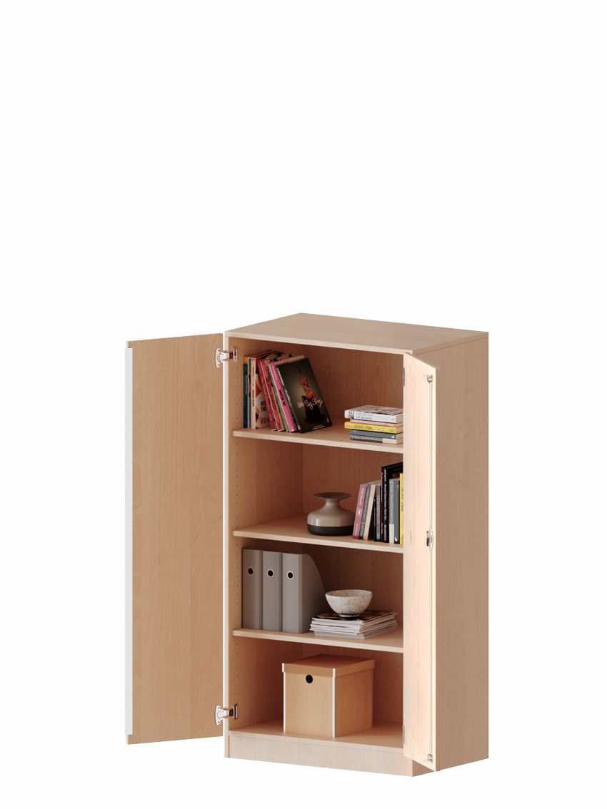 Schrank zweitürig 4 OH, ohne MW, 2 Breiten, 4 Dekore